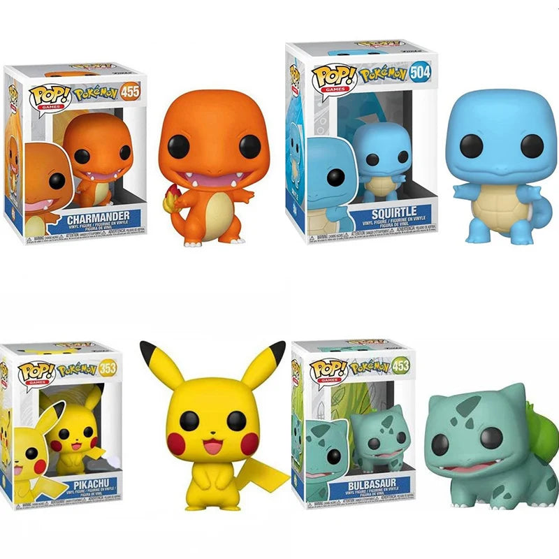 Funko Pop Pikachu 353 #   Bulbasaur 453 #   Charmandro 455 #   SQUIRTLA 504 #   Figure Toys Modelli di collezione di bambole in vinile per regalo per bambini