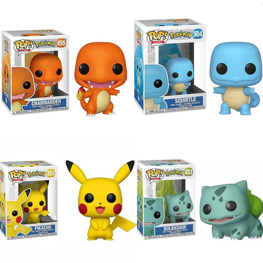 Funko Pop Pikachu 353 #   Bulbasaur 453 #   Charmandro 455 #   SQUIRTLA 504 #   Figure Toys Modelli di collezione di bambole in vinile per regalo per bambini
