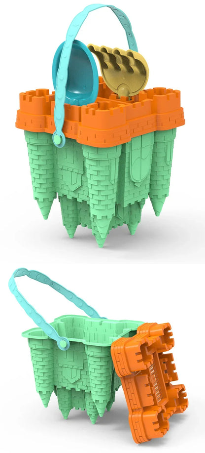 Set Sabbia Castello Per Bambini Con Secchio E Paletta Gioco Spiaggia Estivo Per Giochi All Aperto