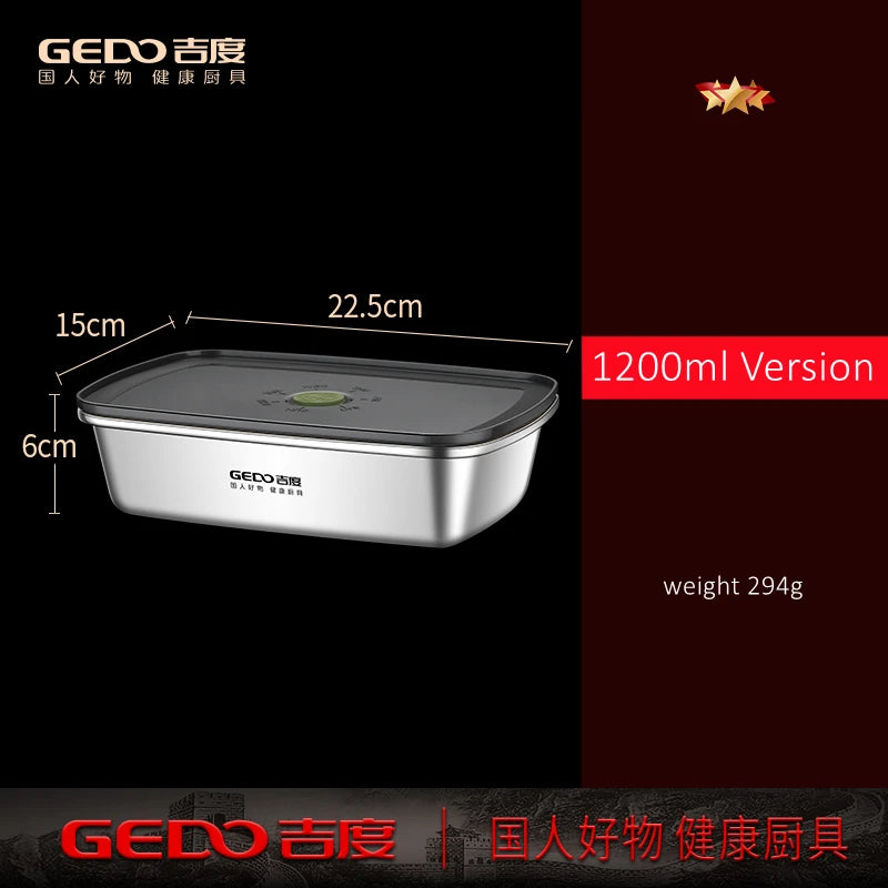 Contenitore Per Alimenti In Acciaio Inox 304 Lfgb Sottovuoto Leggero Capacità da 500ml a 1600ml