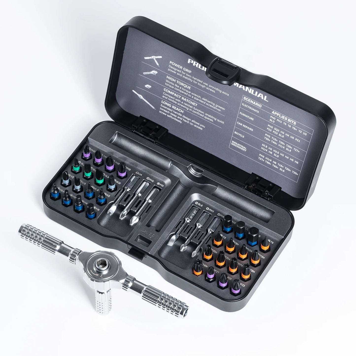 Set Utensili VMAN 66 In 1 Cacciavite Magnetico Senza Ingranaggi Con Punte In Acciaio S2 Per Riparazioni Domestiche