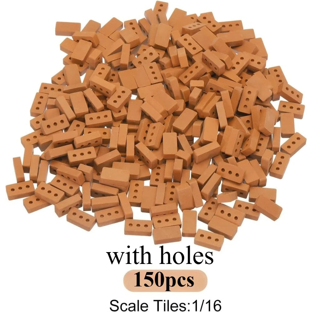 50-150 pezzi 1:16 modello di mini mattoni reali, accessori paesaggistici per figurine in miniatura, giocattolo di mattoni finti fai da te per la costruzione di giardini fatati