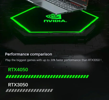 Laptop Da Gaming Ultra Sottile 16,1 Pollici RTX 4050 6G Intel Core I9/I5 Win11 Pro Dual DDR5 e Dual M.2