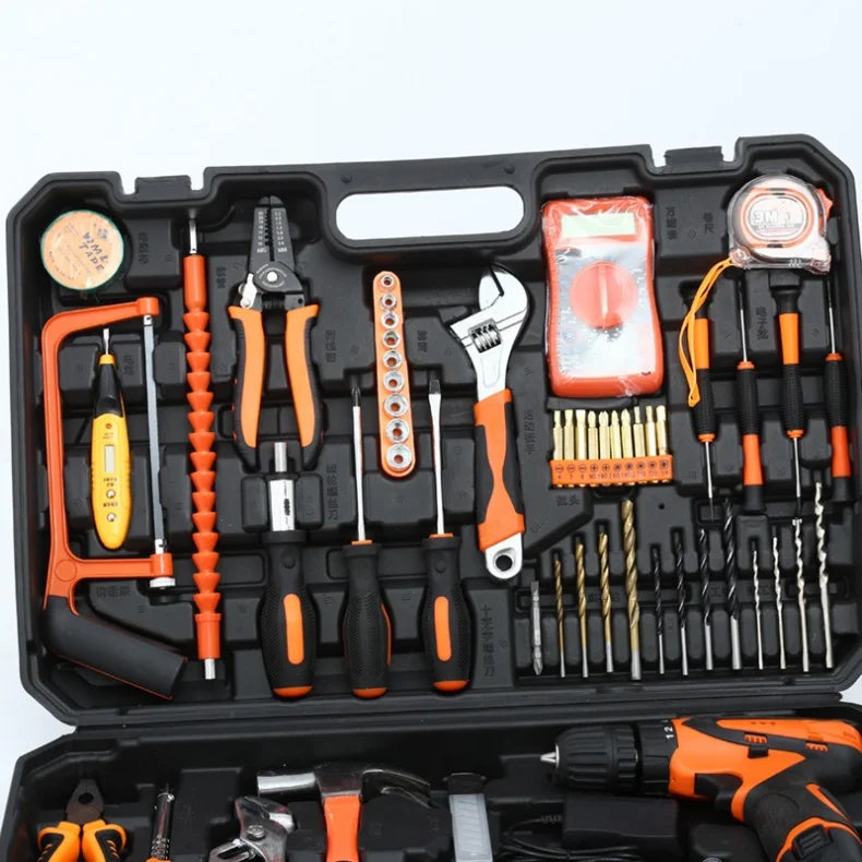 Trapano a Batteria al Litio Multifunzionale per Uso Domestico Kit Attrezzi per Manutenzione del Legno