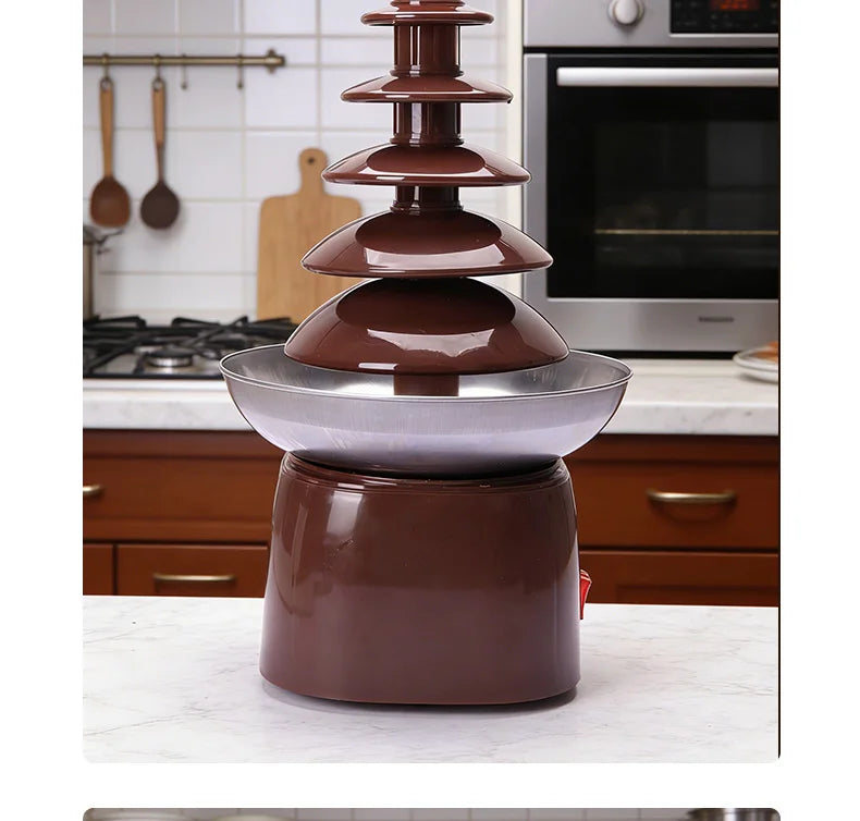 Fontana Di Cioccolato Elettrica Portatile A 5 Livelli In Acciaio Inox Per Feste In Casa