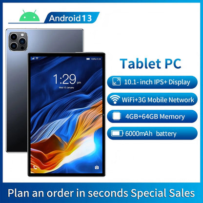 Tablet Android 10.1 Pollici Octa Core Doppia Fotocamera Dual SIM 3G Telefonata Bluetooth WiFi 4 GB RAM 64 GB ROM
