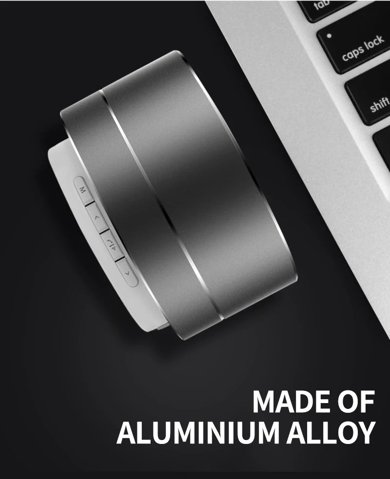 A10 Subwoofer esterno Mini altoparlante portatile Radio FM Altoparlante musicale Altoparlante wireless in lega di alluminio
