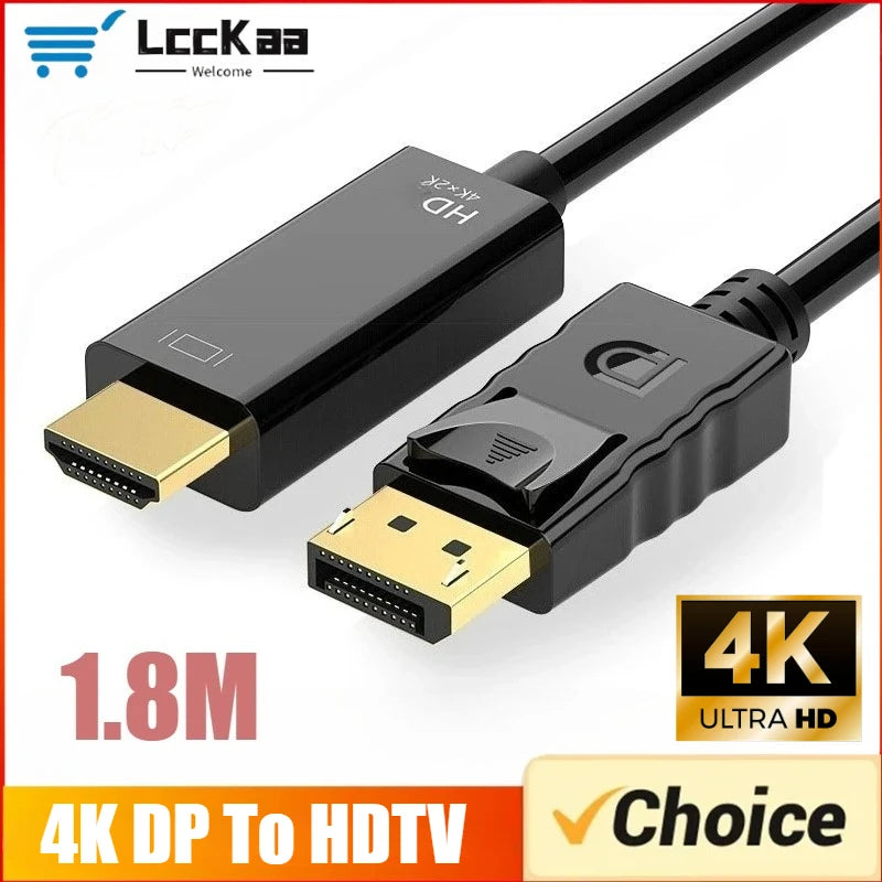 Cavo DisplayPort A HDMI 4K 1,8 m Connettore Maschio A Femmina Per Proiettore Monitor