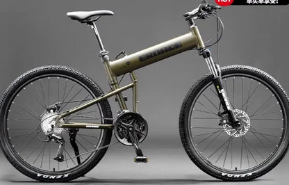Bici Pieghevole Da Montagna Ultra Leggera Per Adulti Telaio Alluminio 18 Velocità Freno Disco Shimano