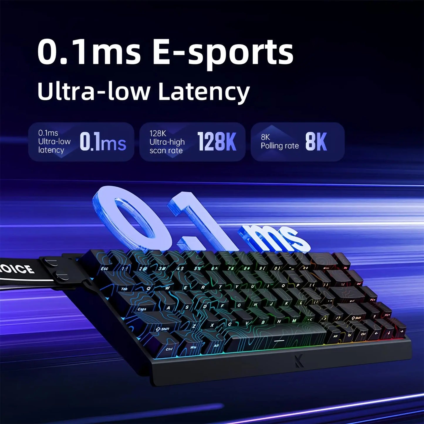 Mchose Ace 68 Tastiera Meccanica Con Interruttore Hall Magnetico Trigger Rapido Programmabile RGB 8K Hz