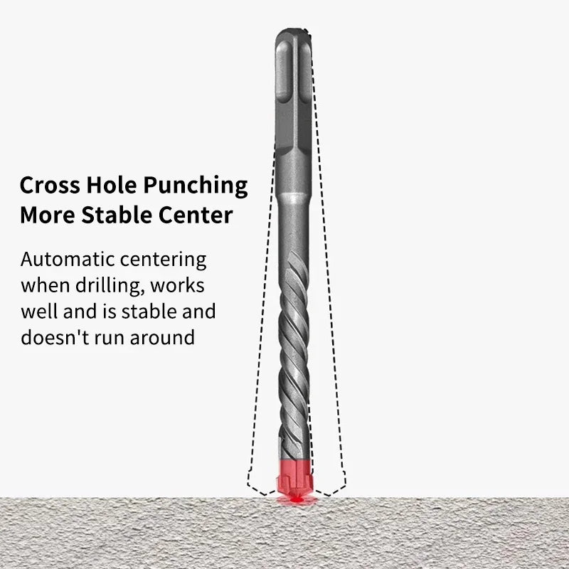 Punte Da Trapano Per Muratura Sds Plus 160 Mm Tipo Croce In Acciaio Al Tungsteno 6 8 10 12 14 16 Mm