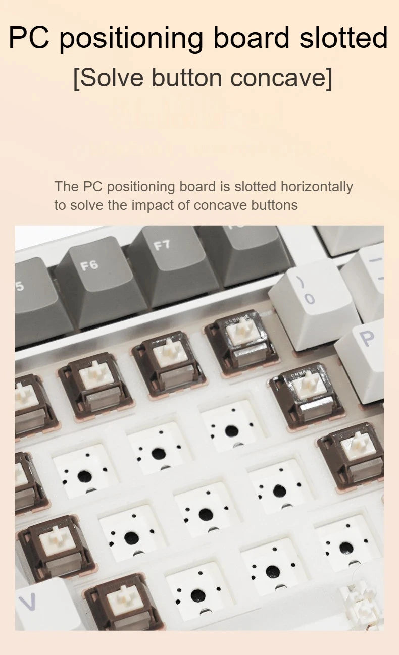 AULA F108 PRO Tastiera meccanica Layout personalizzato al 100% Retroilluminazione RGB Tastiera da gioco con interruttore Hifi Bluetooth senza fili
