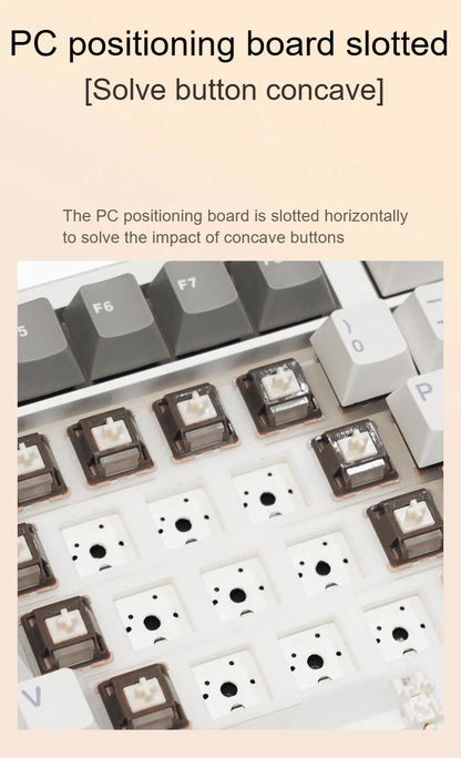 AULA F108 PRO Tastiera meccanica Layout personalizzato al 100% Retroilluminazione RGB Tastiera da gioco con interruttore Hifi Bluetooth senza fili