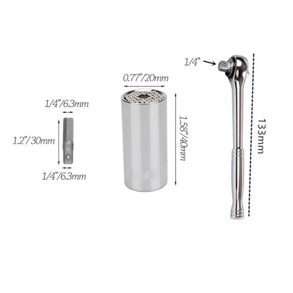 Onnfang 7-19/11-32mm chiave a cricchetto universale testa a bussola universale, chiave a bussola per uso domestico/chiave per utensili manuali