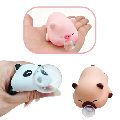 Simpatici Giocattoli Antistress a Forma di Animali, Squishy a Lenta Risposta Panda e Maiale, Gadget da Scrivania Virali per Scherzi e Alleviamento dello Stress