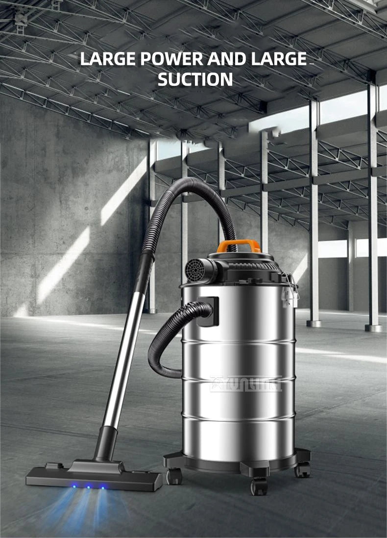 Aspirapolvere industriale 30L Aspiradora commerciale di grande capacità 1800W Spazzatrice aspirapolvere umido e secco ad alta potenza
