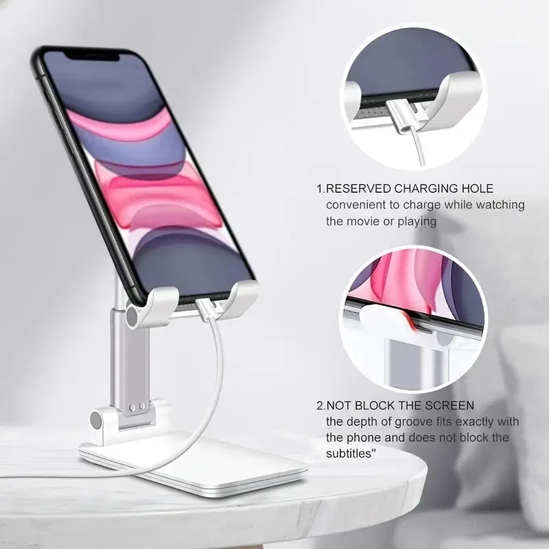 Supporto Da Tavolo Universale Per Smartphone E Tablet Regolabile In Plastica Leggera