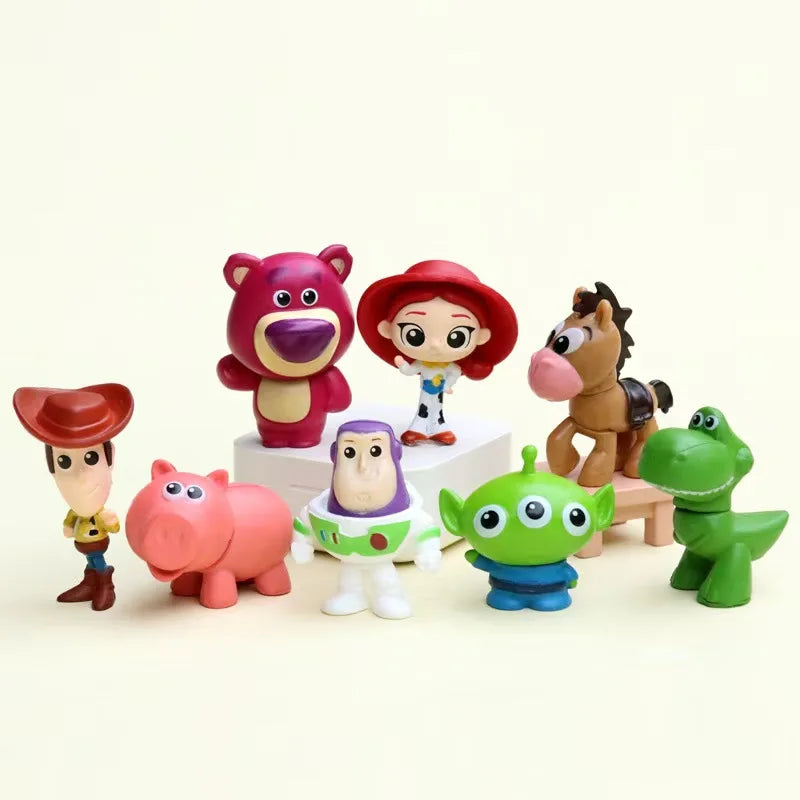 Toy Story 4 Woody Buzz Lightyear Versione Q Action Figure Mini Bambole Giocattoli per Bambini Modellini Regalo di Compleanno per Bambini