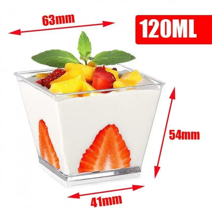 1-100 Pz Usa E Getta di Plastica Mousse Tazza A Forma di Scaletta Tazza Budino Tazza Torta Da Dessert Tazza Antipasto Gelatina Yogurt Mousse tazza di cottura
