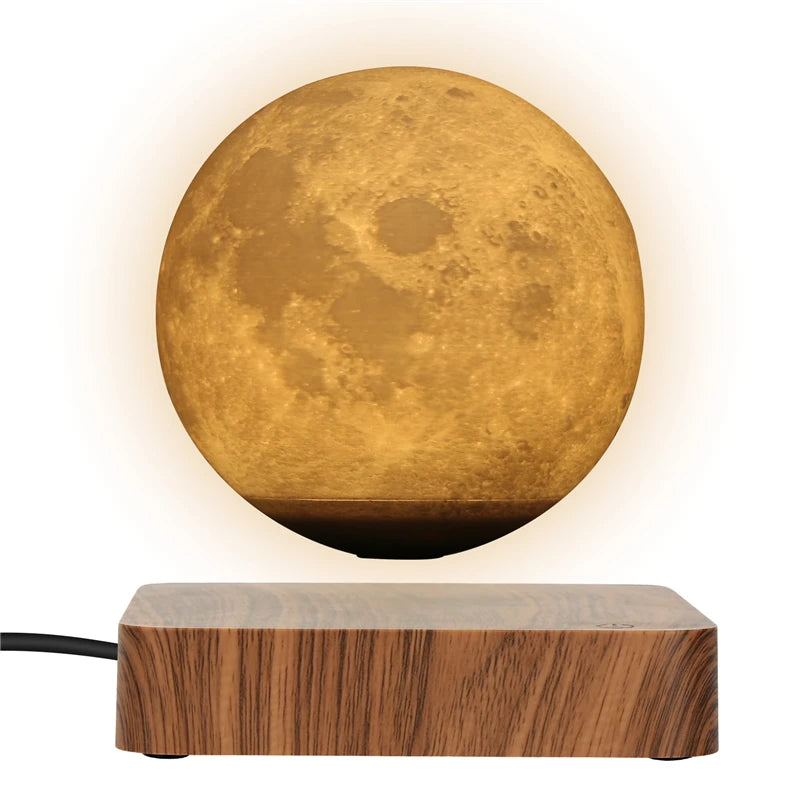 Lampada Lunare a Levitazione Magnetica 3D LED Notturna Galleggiante Rotante per Casa