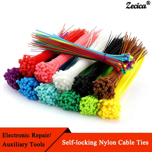 Fascette per cavi in nylon autobloccanti 100/150/200mm Cinghie avvolgenti per rilegatura in plastica multicolore con cerniera Organizzatore di fissaggio per cavi fai da te