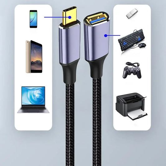 Cavo OTG USB-C a USB-A 3.0 ad Alta Velocità Prolunga Maschio Femmina per Tastiere e Mouse