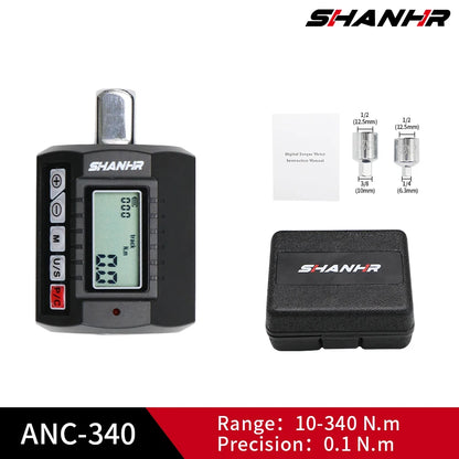 SHANHR Adattatore di coppia digitale da 1/2'', 1/2" 1/4 3/8, set di 3 pezzi di coppia regolabile con set di chiavi dinamometriche adattatore per bici