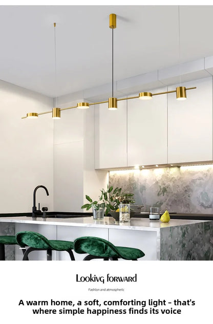 Lampada A Sospensione Postmoderna Tre Teste Per Ristorante In Ferro Nero E Oro Illuminazione Minimal Nordica Di Lusso