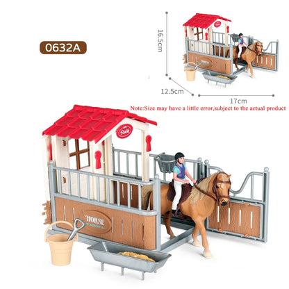 Oenux Farm House Modello Action Figures Agricoltore Moto Mucca Gallina Maiale Animali Set Figurine in miniatura PVC Simpatico giocattolo educativo per bambini