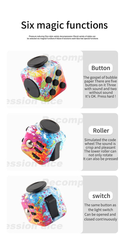 Dadi Di Decompressione Fidget Monocolore Per Sollievo Dallo Stress Rilascio Ansia Adulti E Bambini