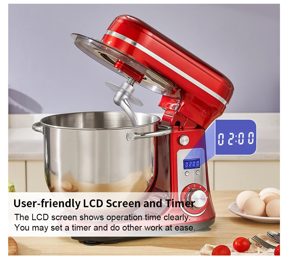 Robot Da Cucina Biolomix BM601 Con Ciotola In Acciaio Da 6 L, 1200 W, 6 Velocità, Testa Inclinabile