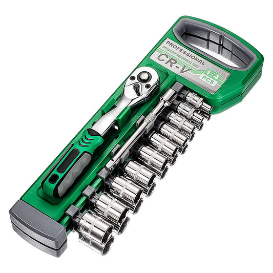 Set Chiavi A Cricchetto 72 Denti 12 Pezzi Con Impugnatura Reversibile Per Manutenzione Auto