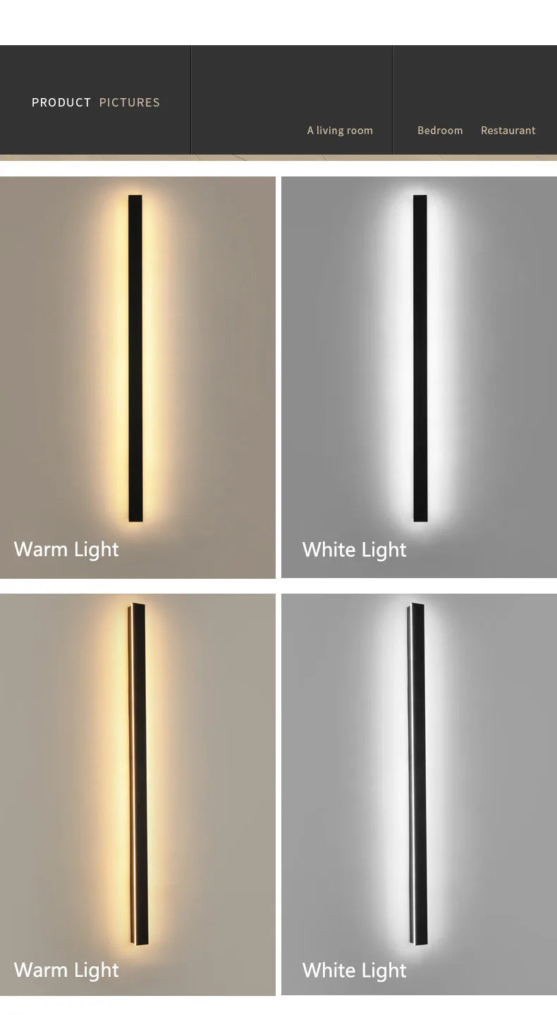 Lampada da Parete per Esterni Impermeabile con Striscia Led Ip65 Illuminazione per Giardino Scale e Soggiorno