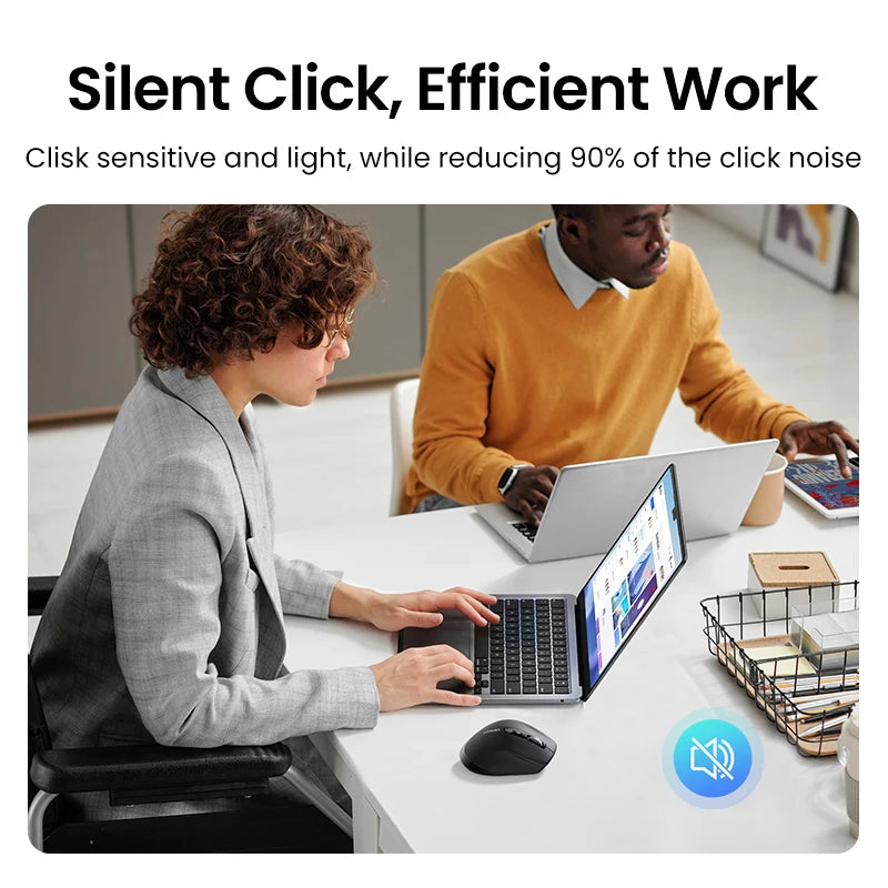 Mouse Senza Fili Ergonomico con DPI 5000 Bluetooth 5.4 e 2.4 GHz MacBook Tablet Laptop PC
