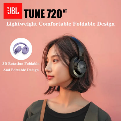 JBL TUNE 720BT Cuffie stile over-ear wireless Bluetooth originali autentiche Connessione multipunto pieghevole per musica sportiva