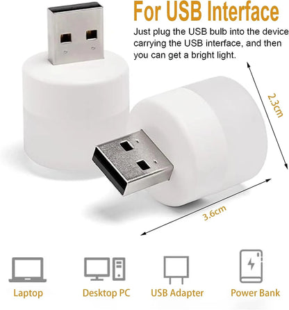 Luce Notturna Usb Mini Led Rotonda Per Lettura Protezione Degli Occhi Lampada Da Lettura Portatile