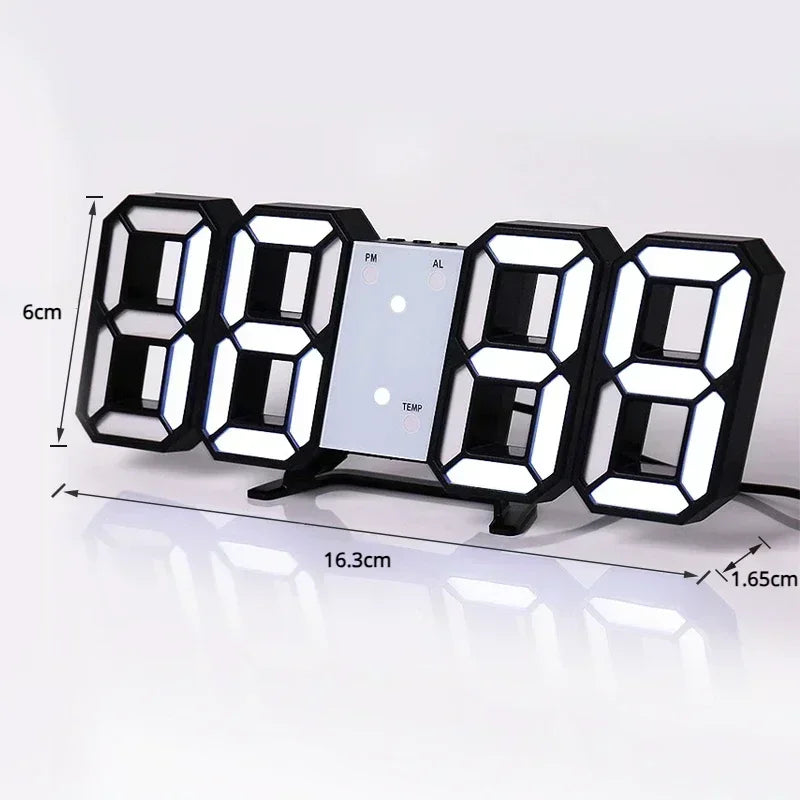 Orologio Digitale Led 3D Da Parete Con Modalità Notte Decorazione Elegante Per Camera Da Letto