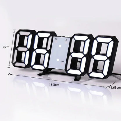 Orologio Digitale Led 3D Da Parete Con Modalità Notte Decorazione Elegante Per Camera Da Letto