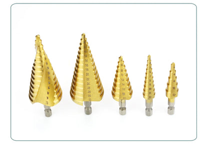 Set Punte Gradino Titanio HSS 4-12, 4-20, 4-32 Mm Per Metallo E Legno Utensili Da Trapano Di Precisione