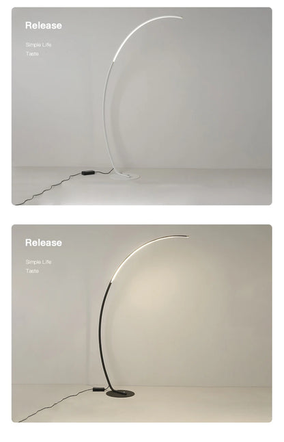 Lampada Da Terra Moderna A Arco Nordico Con LED Dimmabile E Telecomando Per Soggiorno E Camera Da Letto
