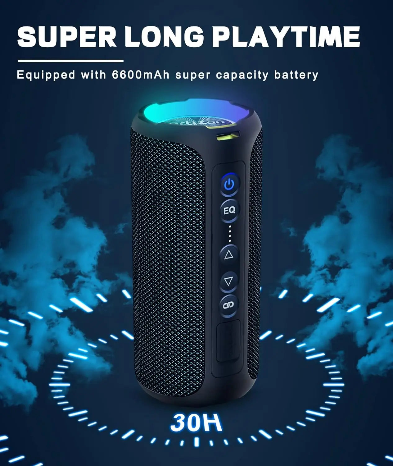 Altoparlante Ortizan Portatile 40 W Bassi Potenziati Impermeabile IPX7 30 Ore Bluetooth 5.3