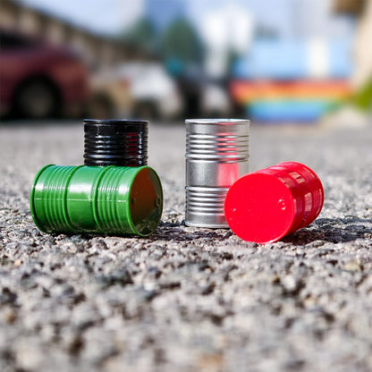 Set da 4 Contenitori in Miniatura Tamburo Dell'Olio in Resina per Diorama Camion e Scrivania