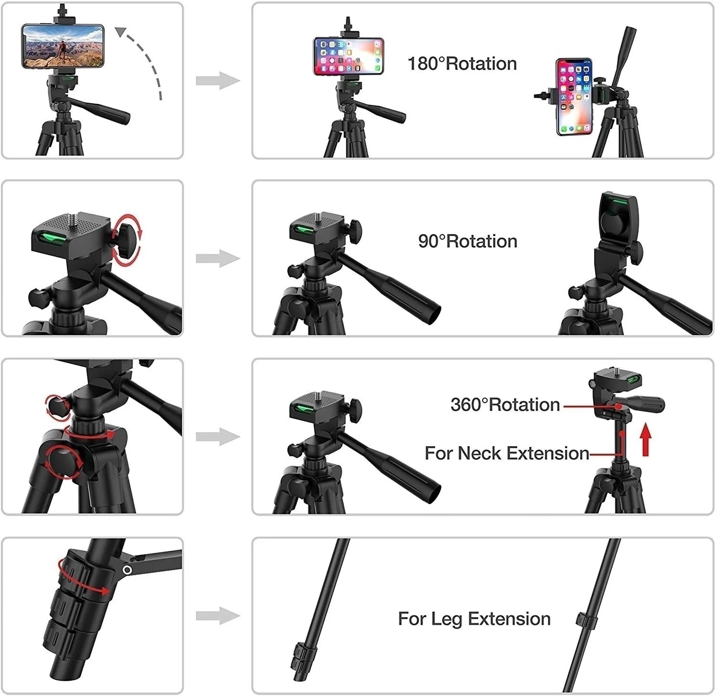 Treppiede Per Smartphone In Alluminio 102 Cm Con Registrazione Video E Supporto Fotografico Universale Bluetooth