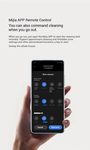 XIAOMI MIJIA Robot Aspirapolvere Autonomo H40, Pulizia Intelligente per la Casa, Spazzamento ad Alta Velocità, Pulizia Rotante, Aspirazione Ciclonica 10000PA, Laser LDS