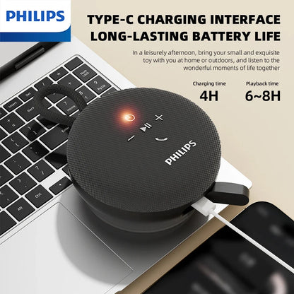 Philips TAS1120 Altoparlante Bluetooth da 800 mAh, cassa audio impermeabile per interni ed esterni con ventosa e cordino, altoparlante portatile per esterni