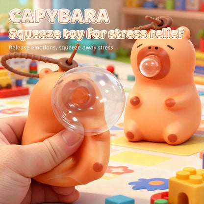 Portachiavi Squishy Capibara Ciondolo Borsa Auto Antistress Morbido Giocattolo Relax Per Decompressione Quotidiana