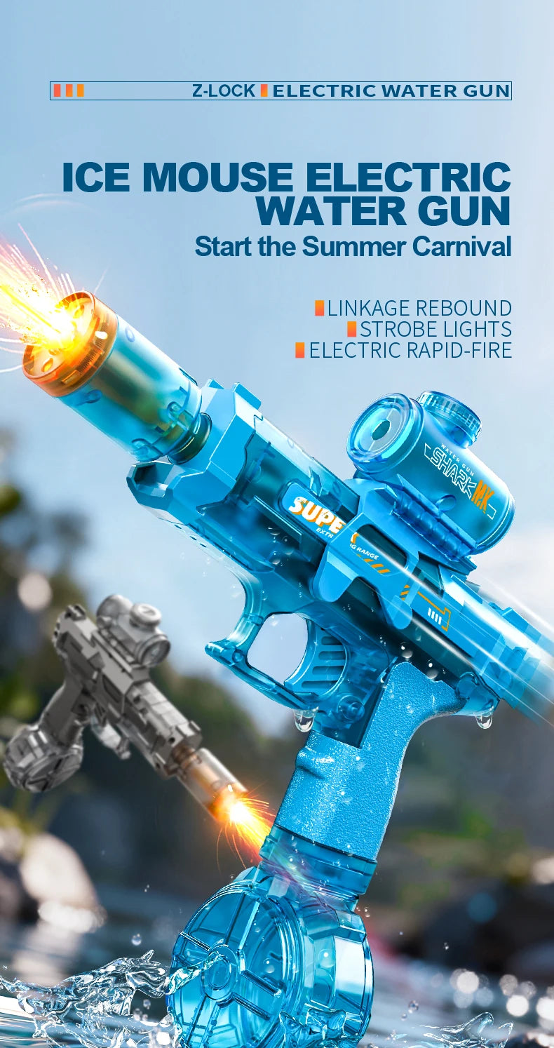 Pistola Ad Acqua Elettrica Con Sensore Automatico E Luci Giocattolo Estivo Per Bambini Sulla Spiaggia