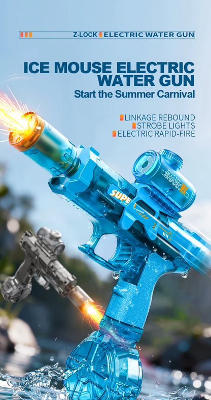 Pistola Ad Acqua Elettrica Con Sensore Automatico E Luci Giocattolo Estivo Per Bambini Sulla Spiaggia
