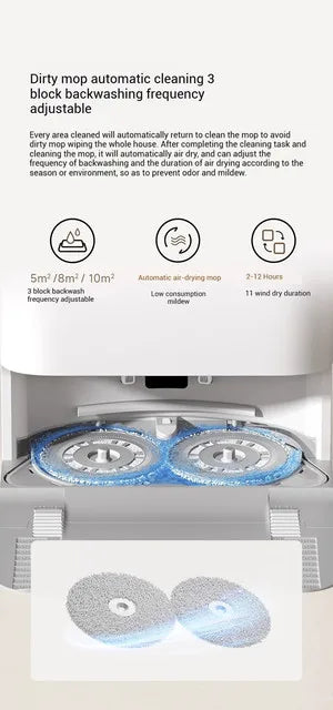 XIAOMI MIJIA Robot Aspirapolvere Autonomo H40, Pulizia Intelligente per la Casa, Spazzamento ad Alta Velocità, Pulizia Rotante, Aspirazione Ciclonica 10000PA, Laser LDS
