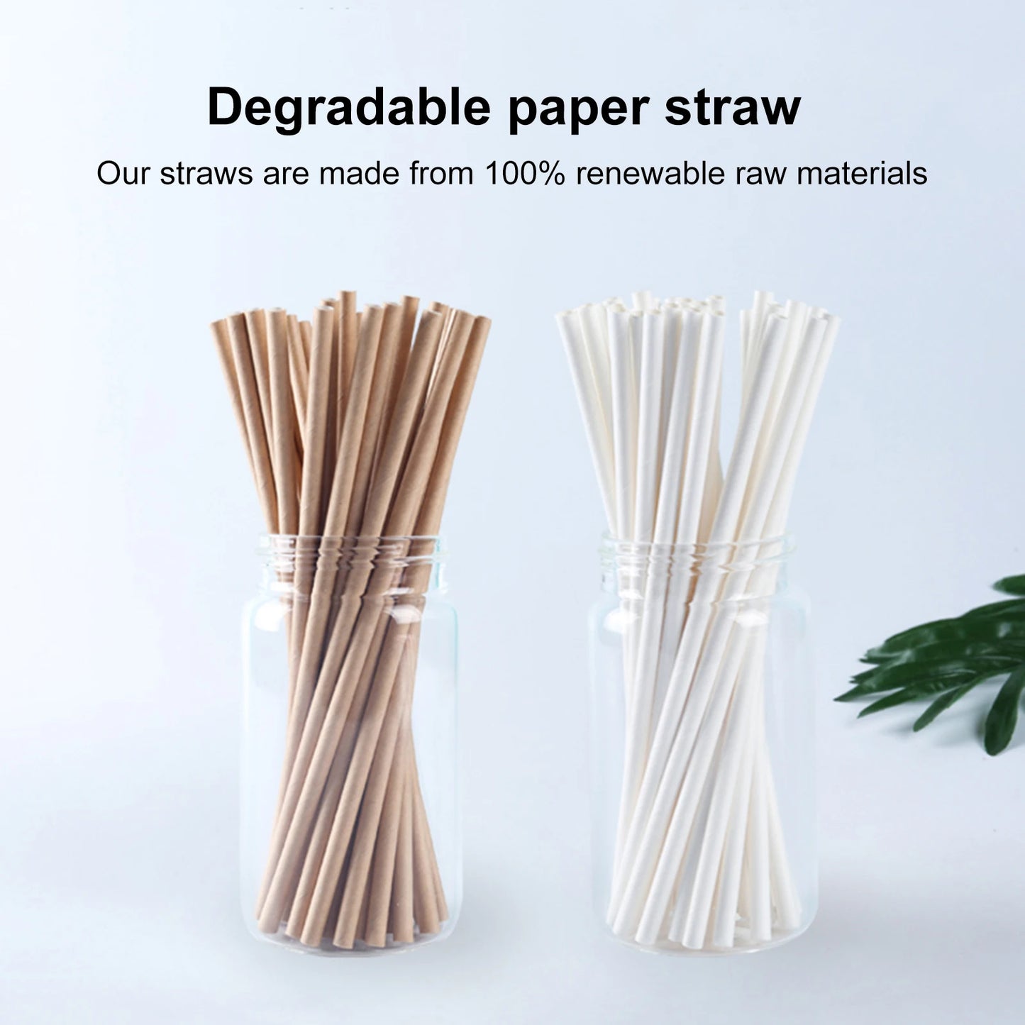 100 Cannucce di Carta Lunghe 7,75 Pollici Monouso per Frullati Cocktail Milkshake Caffetterie Ristoranti